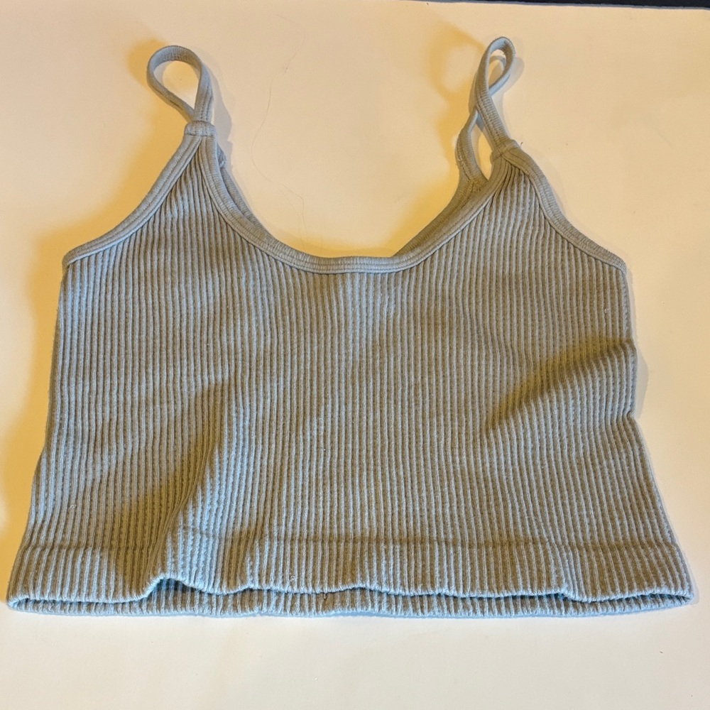 Source Unknown Gray Ribbed Camisole